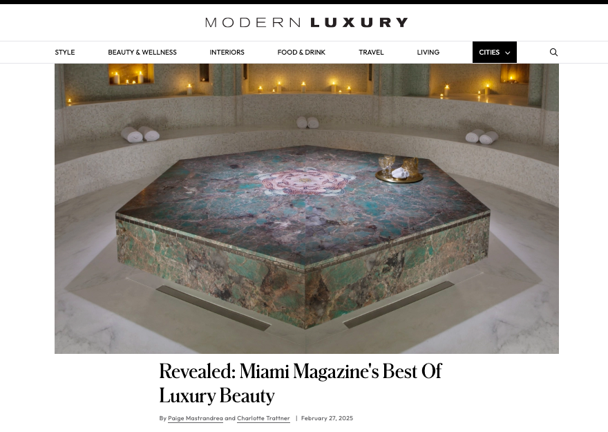 Centner Wellness Featured in Modern Luxury’s “Best of Luxury Beauty Miami”